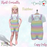 *Cherry Tot* Youth Fitted Overalls Rainbow (Wear&Click)