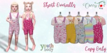 *Cherry Tot* Youth Fitted Short Overalls FATPACK (Wear&Click)