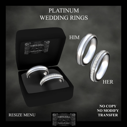 NASTY DOLL - PLATINUM WEDDING RINGS