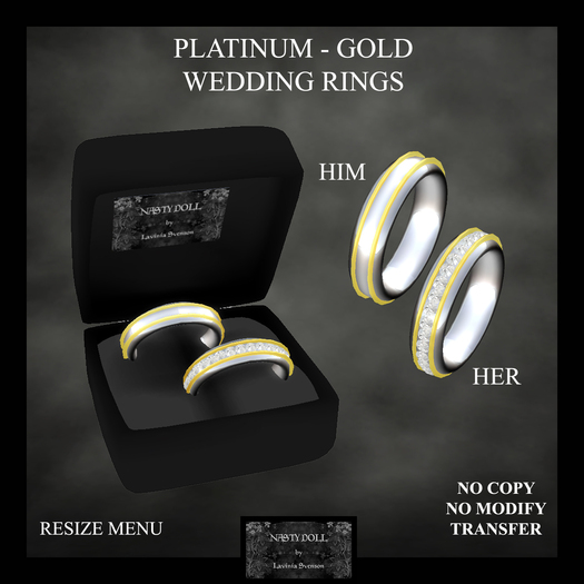 NASTY DOLL - PLATINUM - GOLD WEDDING RINGS