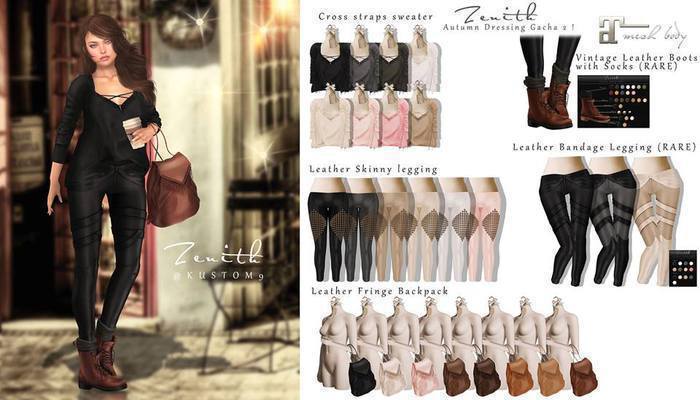 =Zenith=Leather Fringe Backpack (Rose)