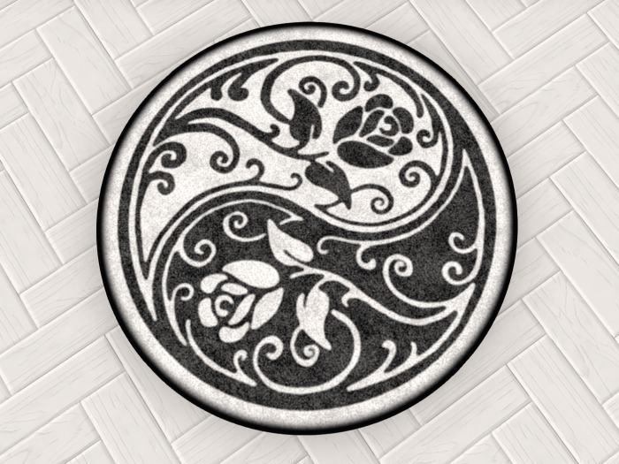 Gift-Seaweed Sonnet Yin Yang Roses Rug