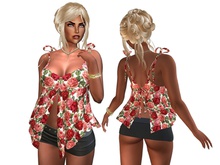 BabyDoll Top Red Roses MAITREYA ONLY
