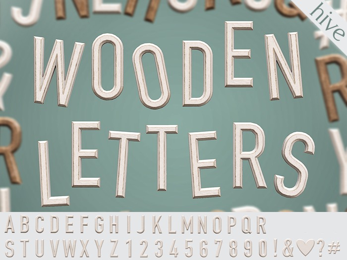 hive // white wooden letters