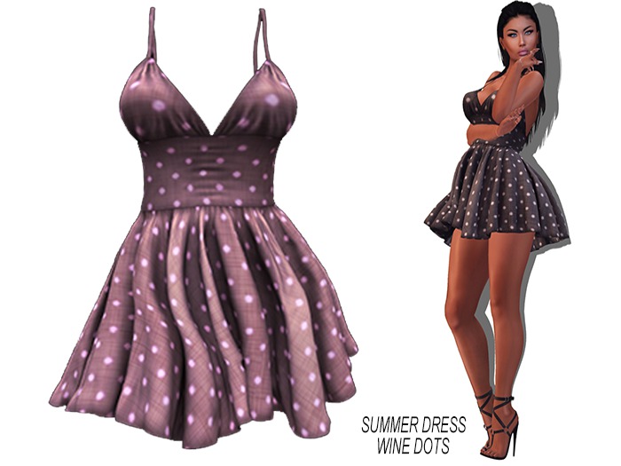 SUMMER DRESS 6 WINE-DOTS