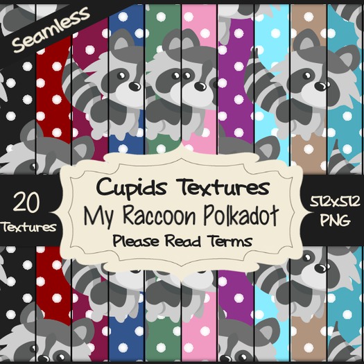 *Cupids Textures * 20 MY RACCOON POLKADOT