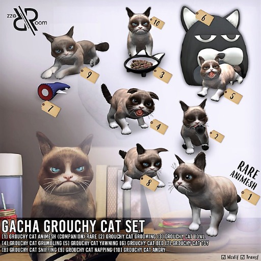 [Rezz Room] Pack  Grouchy Cat Grumbling