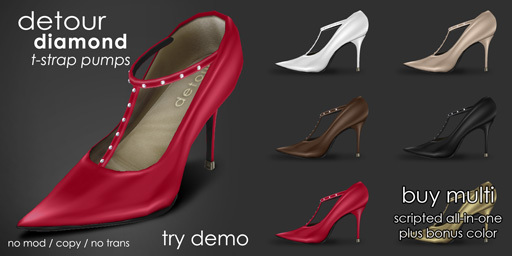 [Detour] Diamond T-Strap Pumps - Multi