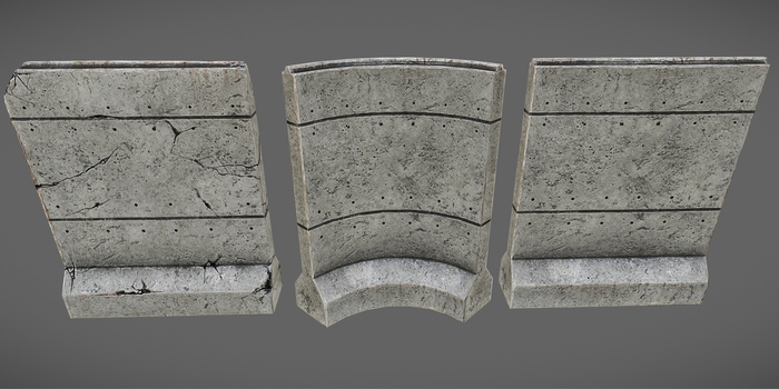 Concrete Barrier Wall Set