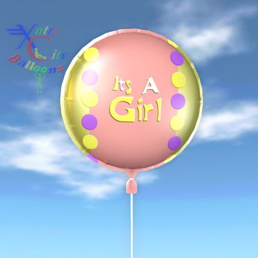 Balloon - It's A Girl - Transfer - Xntra City Balloons