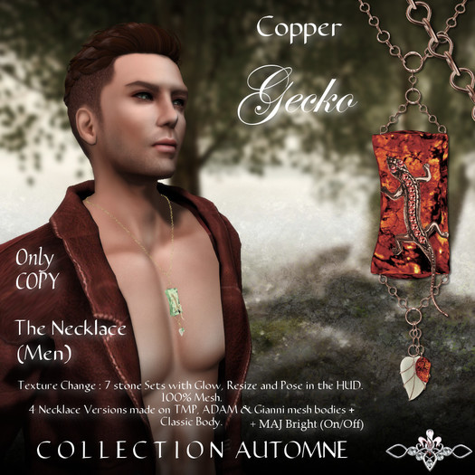 Nord Embel'Lys  Gecko Necklace (Men) Copper
