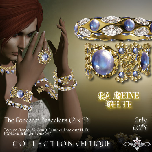 Nord Embel'Lys  La Reine Celte Forearm Bracelets Gold