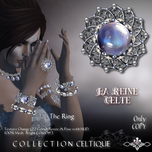 Nord Embel'Lys  La Reine Celte Ring Dark Silver