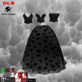 Ballgown 3 tops black dots  boxed