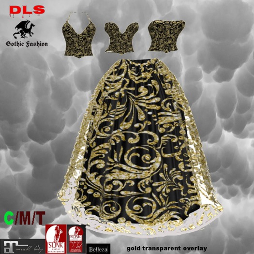 Ballgown 3 tops black gold  boxed