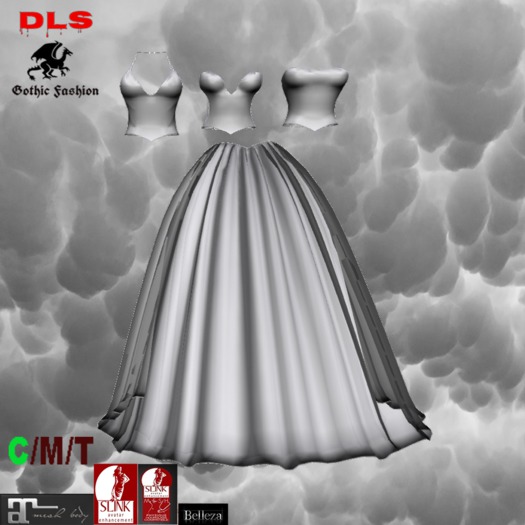 Ballgown 3 tops silvery white 