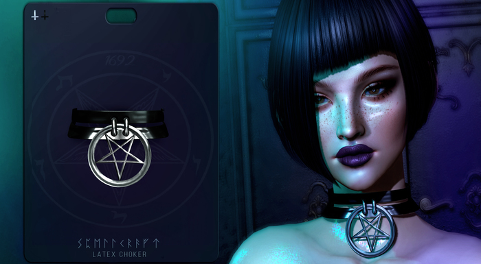 + 1692+ Spellcraft - Latex Pentagram Choker