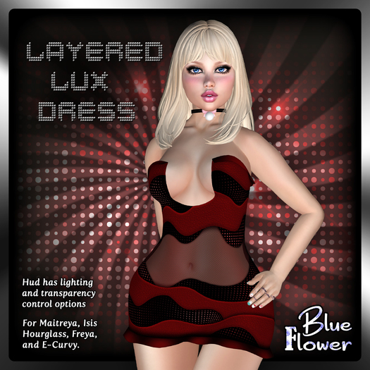 Blue Flower - Layered Lux Dress Red