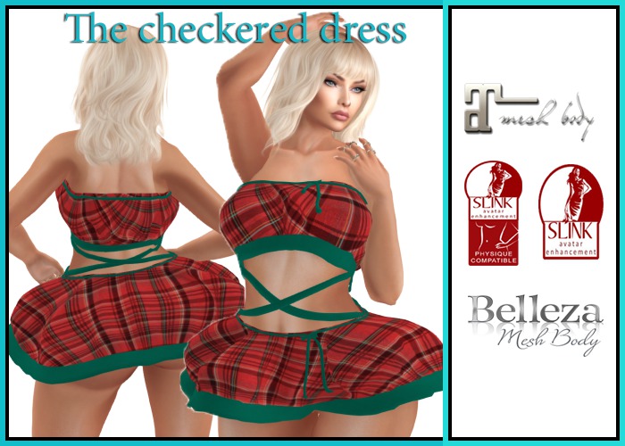 The checkered dress  on  Maitreya,Belleza(3),Slink(2)