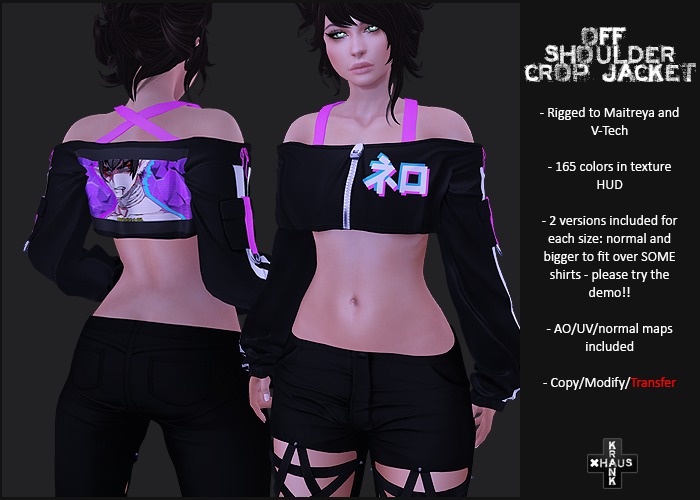 krankhaus - Maitreya/V-Tech  - Off-Shoulder Crop Jacket