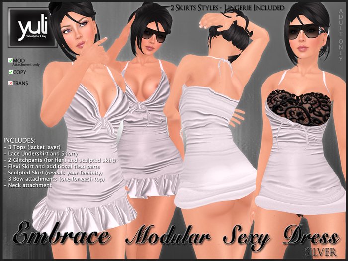 (Yuli) Embrace Modular Sexy Dress SILVER