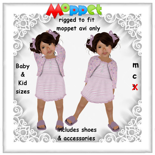 Moppet Rose Striped Dress Set