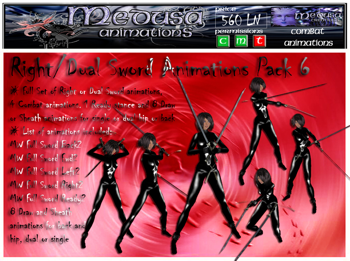 ~ Medusa weapons ~ RightDual Sword Animations Pack 6 (Boxed)