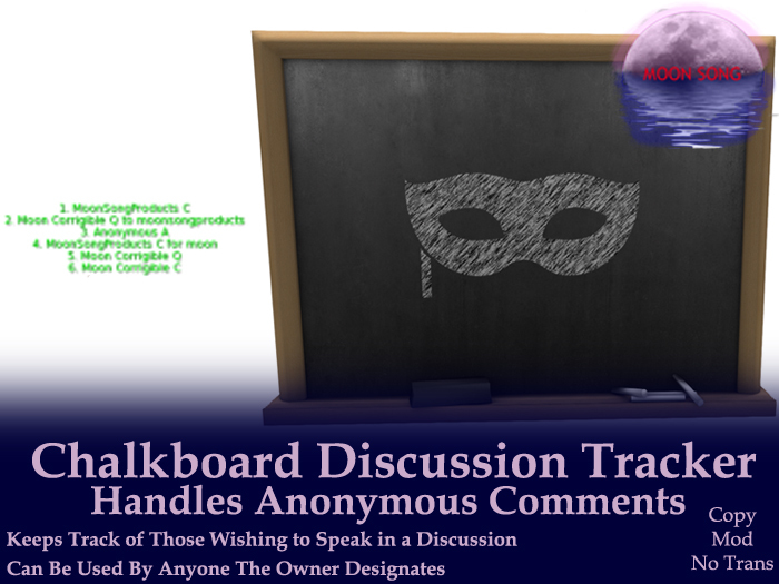 Chalkboard Discussion Tracker with Anonymous Box