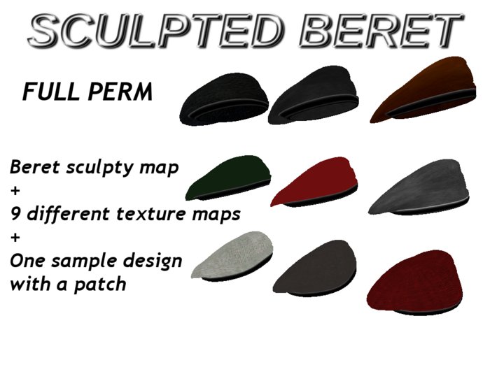 Sculpted beret hat full perm