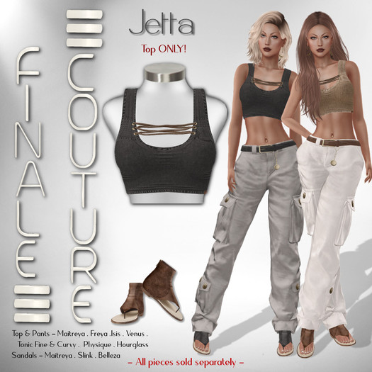 Finale Couture Jetta Top - Smoke(Boxed)