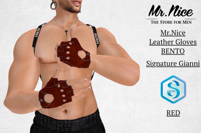 Mr.Nice Red Leather Gloves-Gianni BENTO