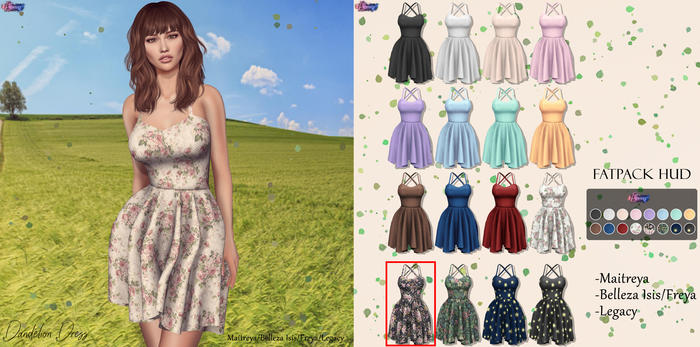 [Eternus] Dandelion Dress (Rose Pattern Dark)