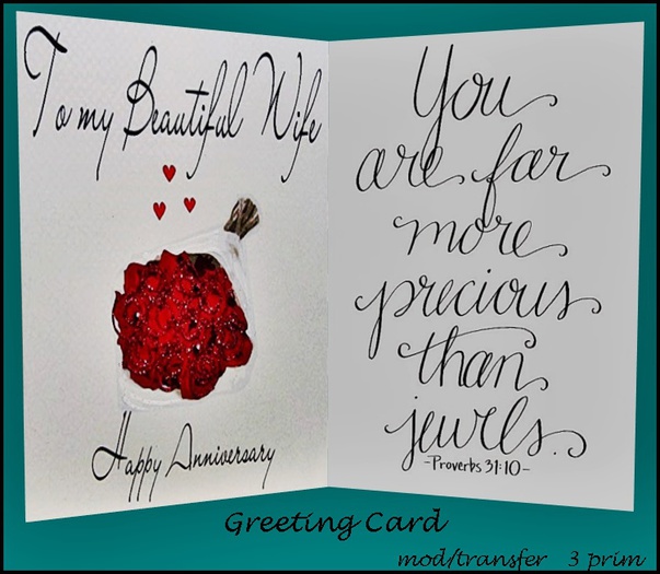 Greeting Card Beautiful Wife Anniversary