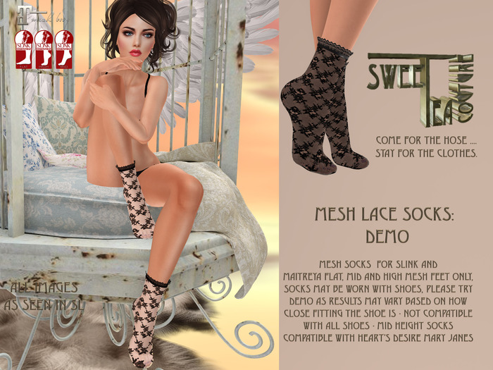 Demo Sweet Tea Fishnet and Lace Socks (add me )