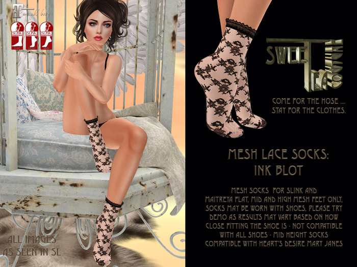 Sweet Tea Ink Blot Lace Socks (add me )