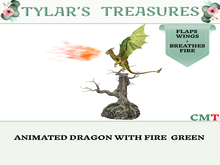 .:TT:.  ANIMATED DRAGON WITH FIRE GREEN  add me!