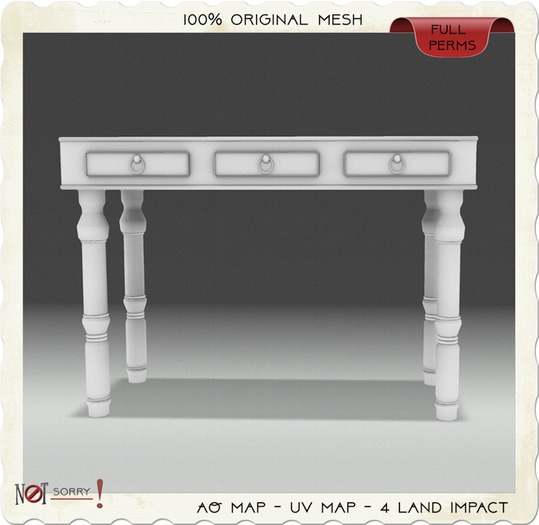 Second Life Marketplace - NS! CONSOLE TABLE -FULL PERM MESH