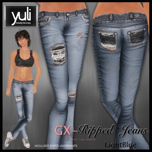 (Yuli) GX- Ripped LIGHTBLUE Jeans