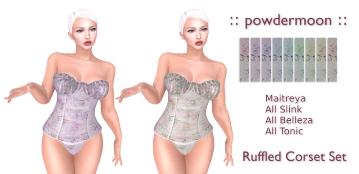 powdermoon - Ruffled Corset Set With HUD