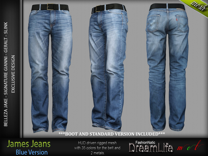 FashionNatic - JAMES JEANS BLUE -GIANNI-GERALT-SLINK-JAKE