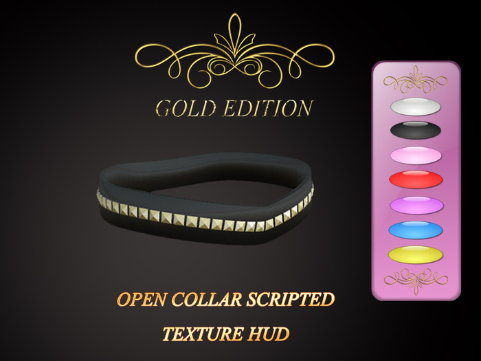 OpenCollar 3  Collar Gold Studded