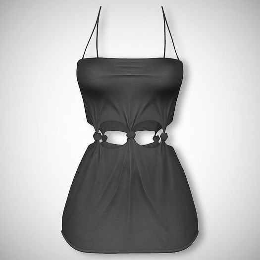 ChicModa // Cora Knotted Dress // CHARCOAL
