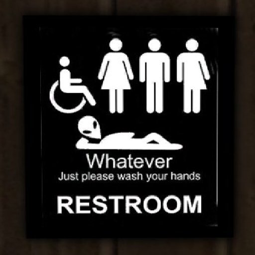 Whatever restroom sign