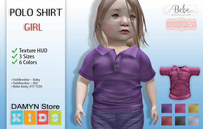 ::Damyn Store::Polo T-Shirt *GIRL* Toddleedoo & Bebe Body