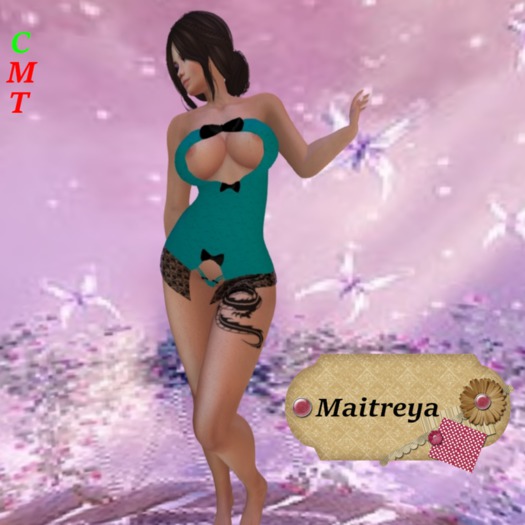 CD - SEXY BOWED TEASE ME OUTFIT TEAL - Maitreya