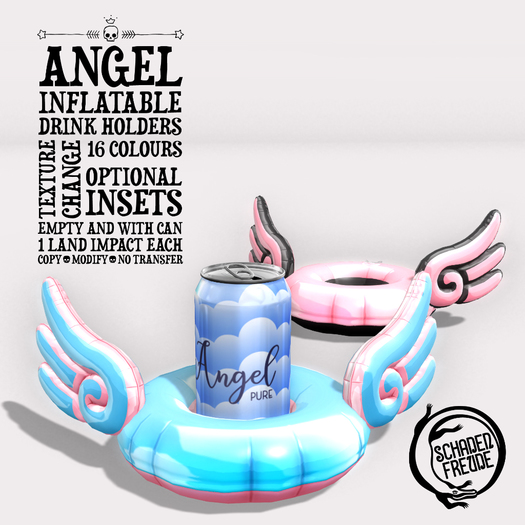 Schadenfreude Angel Inflatable Drink Holders