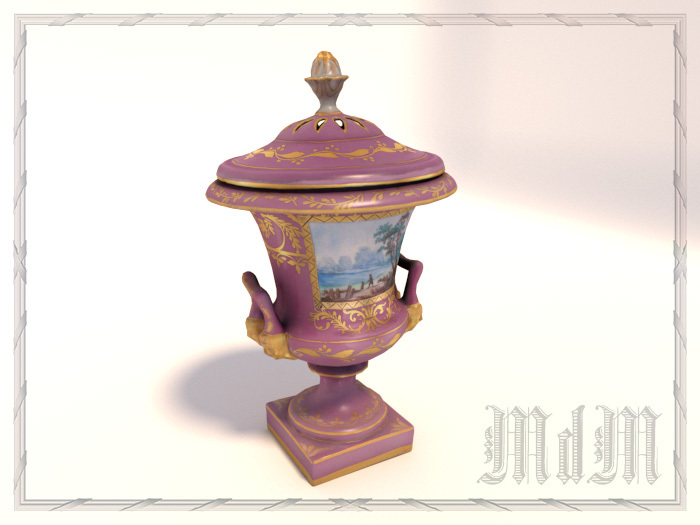 Late 18th century Meissen potpourri vase - Pourpre Imperiale