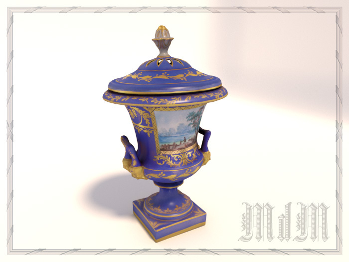Late 18th century Meissen potpourri vase - Bleu du Roi