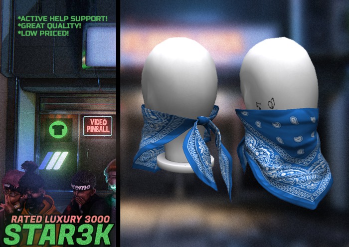 Gang Face Bandana Blue 