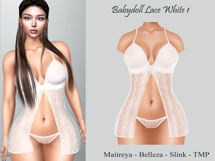 ::: LS BABYDOLL LACE WHITE 1